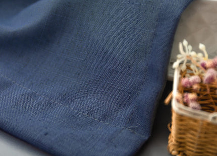 Pitalk Navy Blue Linen Kitchen Curtains for Windows Over Sink 2 Panels Back Tab Pocket Nautical Coastal Beach Small Bathroom Curtain for Short Window Bedroom Valance Mini 36x24 Length Dark Blue Indigo