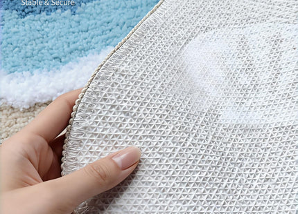 WENBOER Beach Bath Mat, Coastal Bathroom Rug, Soft Microfiber, 16x24 Inch