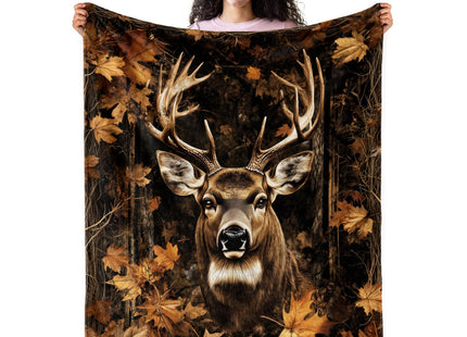 Pertos Deer Gifts Blanket Rustic Deer Throw Blanket