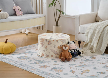 Weaverlane Beachy Coastal 5x7 Washable Nursery Rug (Blue Multi, 5' x 7')