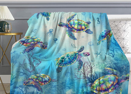 Pertos Turtle Gifts Blanket Sea Turtle Throw Blanket