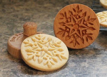 Fun Food Tools, Wood Cookie Stamp, 2.5 Inch (Snowflake CS-017)