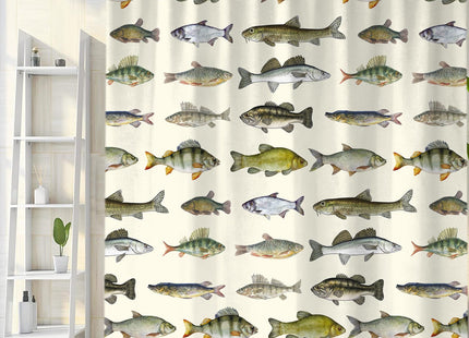 Sanzugh Rustic Cabin Fishing Shower Curtain, Country Lake House River Fish Hunting Fabric Shower Curtains Set for Men Bathroom Decorative with Hooks 72 X 72 Inch Camo Bath Decor
