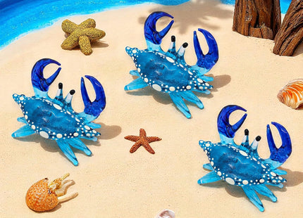WitnyStore Beautiful Handmade Crab Blown Glass Figurine Animals Crystal Miniature Aquarium Sea Life Home Decor Collectible Gift