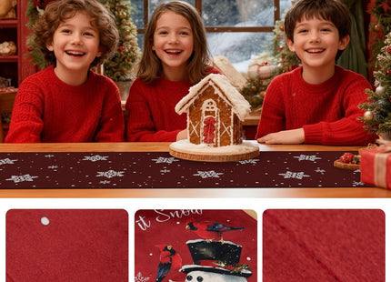 CHAMBERY Table Runner for Christmas Decorations with Snowman Snowflakes
