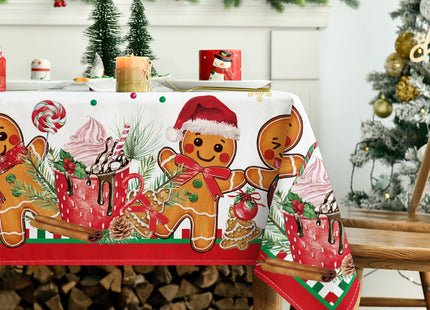 Horaldaily Christmas Tablecloth 60 x 84 Inch Rectangular Gingerbread Man