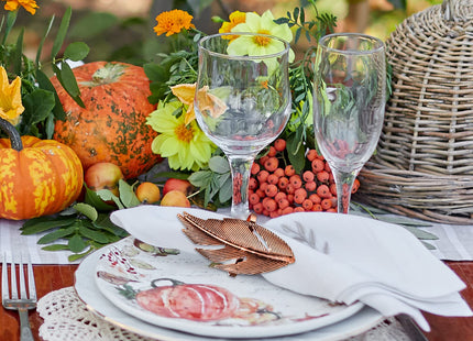 Remerry 9 pcsThanksgiving Napkin Rings Set Fall Autumn Metal Holders