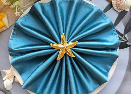 Mgrlfbl Gold Starfish Napkin Rings Set of 12, Sea Star Coastal Napkin Holders Bright Metal Bulk for Ocean Nautical,Marina Hotel Restaurant,Beach Weddings,Party of Table Décor Mgrlfbl (12pcs Starfish)