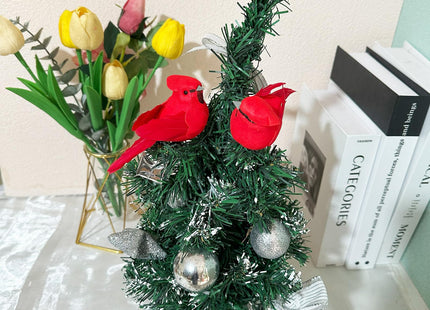 12pcs Artificial Red Cardinal Birds Decorative Red Cardinal Bird Ornaments Clip on Birds for Christmas Tree Wreath Yard Patio Artificial Holiday