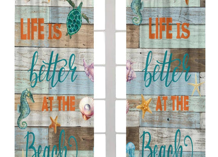 Beach Theme Blackout Curtain,Summer Ocean Sea Shells Turtles Coastal Starfish Window Curtains Dining Room Cafe Living Room Bedroom Kitchen Office Drapes, 84x84 in