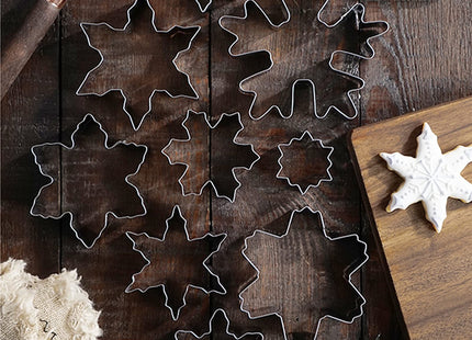 Comais Christmas Snowflake Shaped Cookie Cutters Set Stainless Steel 10Pcs