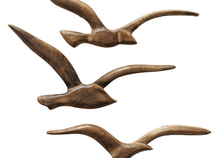 Coastal Flying Bird Wall Decor, Art Sculptures Set of 3,
