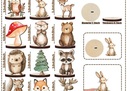 Woodland Baby Shower Decorations 12Pcs Woodland Centerpieces for Table Decorations