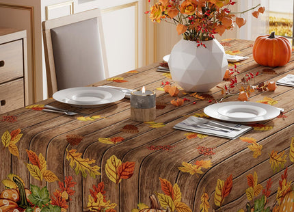 XCHI Fall Squirrel Pumpkin Rectangle Tablecloth Decorations 60x84 Inch