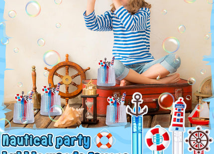 Rotatingpals 24 Pcs Nautical Bubble Wands Bulk Nautical Sailor Party Favors