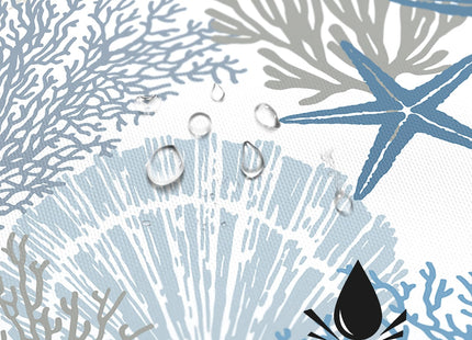 MAYZUS Extra Long Shower Curtain 72 x 84 Inch, Tall Nautical Coastal Decor