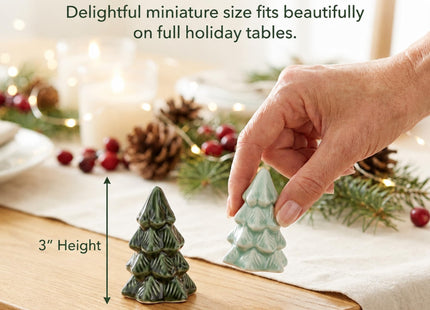 The Bridge Collection 3" Green Christmas Pine Tree Salt and Pepper Shakers