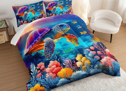 UEVBF Cute Ocean Themed Comforter Set Full Size with 2 Pillowcases.