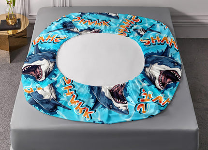 HOSIMA Shark Fitted Sheet Set Twin Size,3D Shark Pattern Ocean Theme Twin Bedding Set for Kids Boys,Sea Animal Collection Deep Pocket for Ocean Bedroom Decor,1 Fitted Sheet+2 Pillowcases.