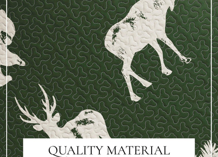 Great Bay Home Lodge Bedspread Twin/Twin XL Size Quilt with 1 Sham. Cabin 2- Piece Reversible All Season Quilt Set. Rustic Quilt Coverlet Bed Set. Rio Ridge Collection (Forest Green)
