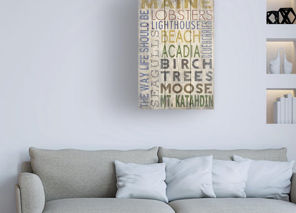 Wrapped Canvas Wall Art - Lantern Press 'Maine' Wall Art for Living Room, Bedroom, or Office Décor - 16x24