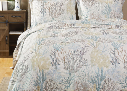 Carstens Coastal Beach Bedding Set, Nautical 2-Piece Microfiber Ocean Quilt, Coastal Summer, Twin