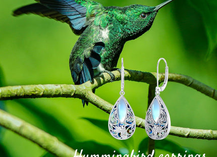 Hummingbird Filigree Earrings Sterling Silver Hummingbird Drop Dangle Earrings Filigree Leverback Earrings Jewelry Gifts