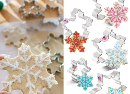 Ann Clark Snowflake Cookie Cutter Set of 5, Made in USA