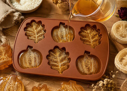 Pumpkin Silicone Molds, 2PCS Fall Jumbo Maple Leaf Pumpkin Ice Cube Trays