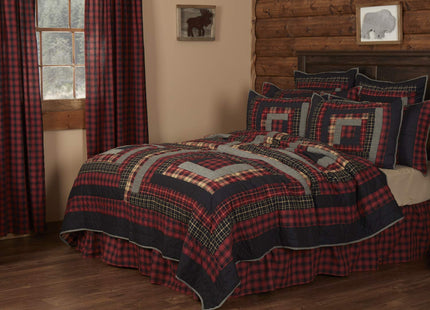 VHC Brands Rustic & Lodge Cumberland Red Bedding Accessory, Twin Quilt 68x86