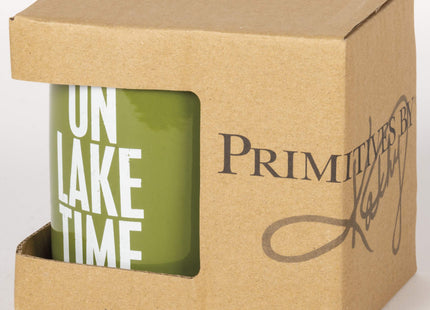 Primitives by Kathy 21675 Green Stoneware Coffee Mug, 20-Ounce, Lake Time
