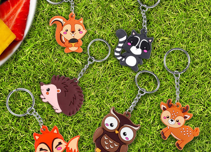 iMagitek 24 Pack Woodland Animal Keychains for Woodland Party Supplies, Birthday Party Bag Fillers, Birthday Gifts, Woodland Animals Lover Gifts , Woodland Party Return Gifts