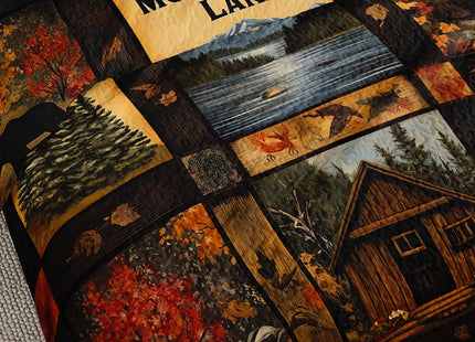 UEVBF Country Cabin Quilts King Size,Hunting Bedding with 2 Pillowcases.