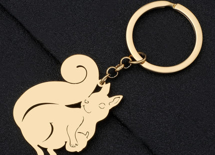 DOWAY Cute Stainless Squirrel Keychains Gifts Nature Animals Keyrings Jewelry Handbag Car Accessories Charms for Women Girls (Silver Squirrel A)