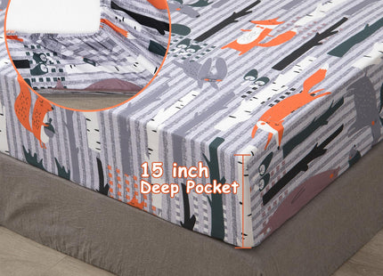 JSD Woodland Animals Kids Twin Sheet Set 3 Piece
