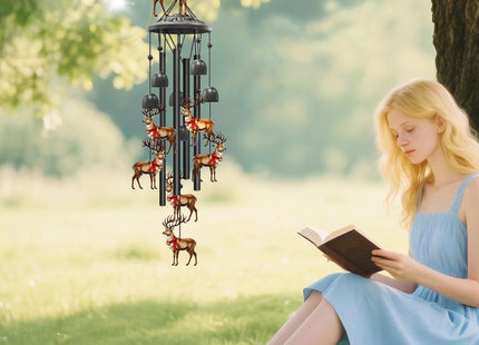Christmas Deer Wind Chimes for Outside,Metal Chimes,Deer Gifts for Women