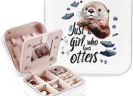 BJDAMAI Otter Jewelry Box, Gifts For Teens Girls, Otter Lovers Stuff Items Accessories Things Merchandise Decor Merch, Travel Ring Earrings Necklace Organizer Holder!