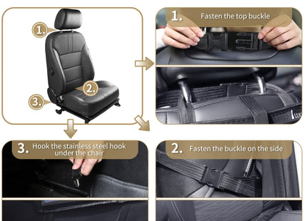 LUCMO Car Backseat Organizer with Foldable Tablet Holder, Black