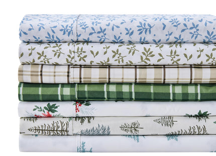 Great Bay Home Full Printed Microfiber Sheet Set - 4-Piece Ultra-Soft, Brushed Bedding Sheets & Pillowcases - Wrinkle & Fade Resistant, All-Season Bed Sheets (Cabin Plaid)