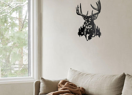 Metal Black Deer Wall Decor Hunting Deer Decor Hunting Metal Wall Art