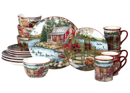 Certified International Lake Retreat 16 pc Dinnerware Set, Service for 4