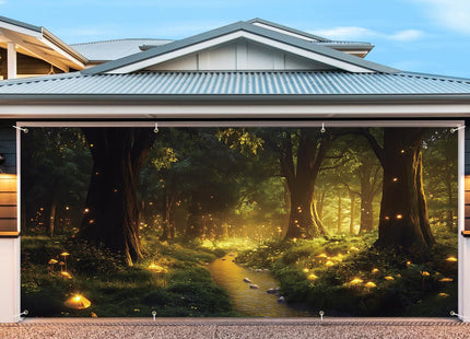 ANNA QUEEN Misty Forest Garage Door Banner 6 x 13FT,Outdoor Garage Decoration for Parties Home Decor