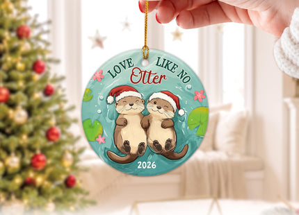 Otter Couple Christmas Ornament 2026 - Couple Gifts for Him & Her