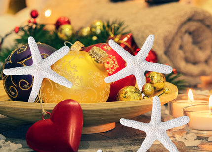 Framendino, 30 Pack 2.3 Inch White Starfish Resin Pencil Finger Decor Ornaments for Home Wedding Christmas Decorations