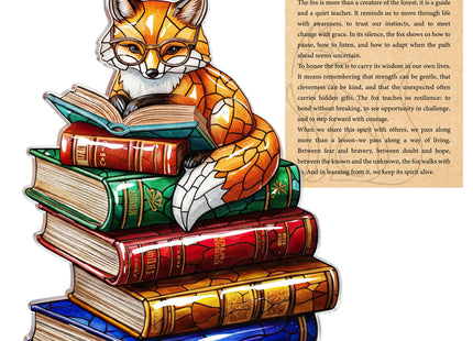 Reading Fox Suncatcher Ornamen for Autumn Decor, Fox Gifts for Women