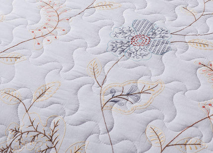 Tache Twin White Quilt Cotton Patchwork Cottage Coastal Beach Embroidered Floral - White Gold Yellow Sky Blue Reversible Lightweight Coverlet Winter Frost Quilt Set - Twin