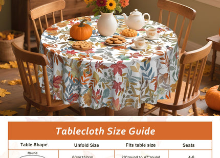 60In Fall Tablecloth Maple Leaf Table Cover Waterproof and Wrinkle-Free