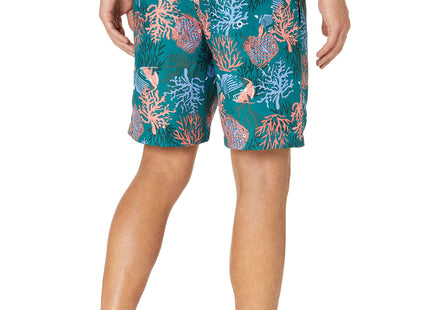 Amazon Essentials Men's 9" Breathable Swim Trunks with Mesh Lining, Elastic Waist, Pockets, Drawstring Closure, Coral Orange, Large