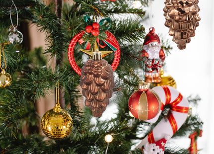 ABOOFAN 8 Pcs Christmas Pinecone Ornament Fall Hanging Pine Cone Ornament Shatterproof Pinecone Ball for Xmas Tree Fall Thanksgiving Day Decoration