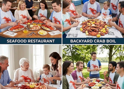 The Baker Celebrations Disposable Plastic Lobster Bibs, 50 Pack